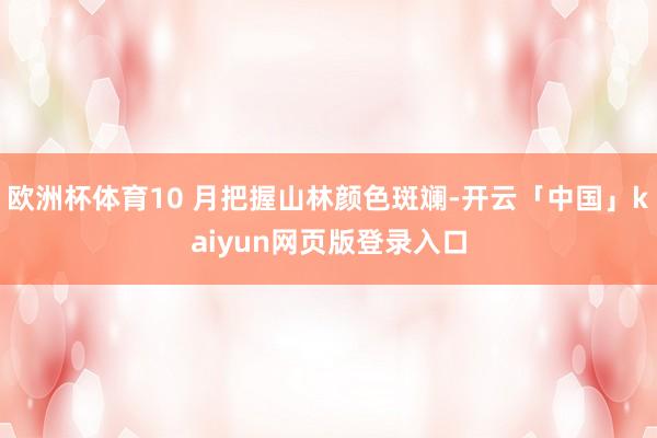欧洲杯体育10 月把握山林颜色斑斓-开云「中国」kaiyun网页版登录入口