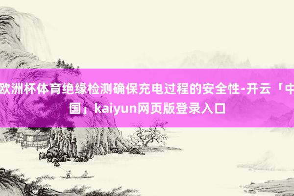 欧洲杯体育绝缘检测确保充电过程的安全性-开云「中国」kaiyun网页版登录入口